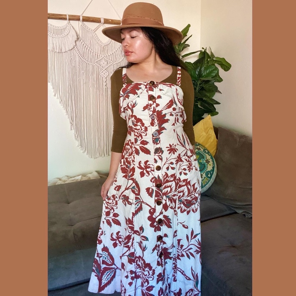 Anthropologie Tropical Midi Dress